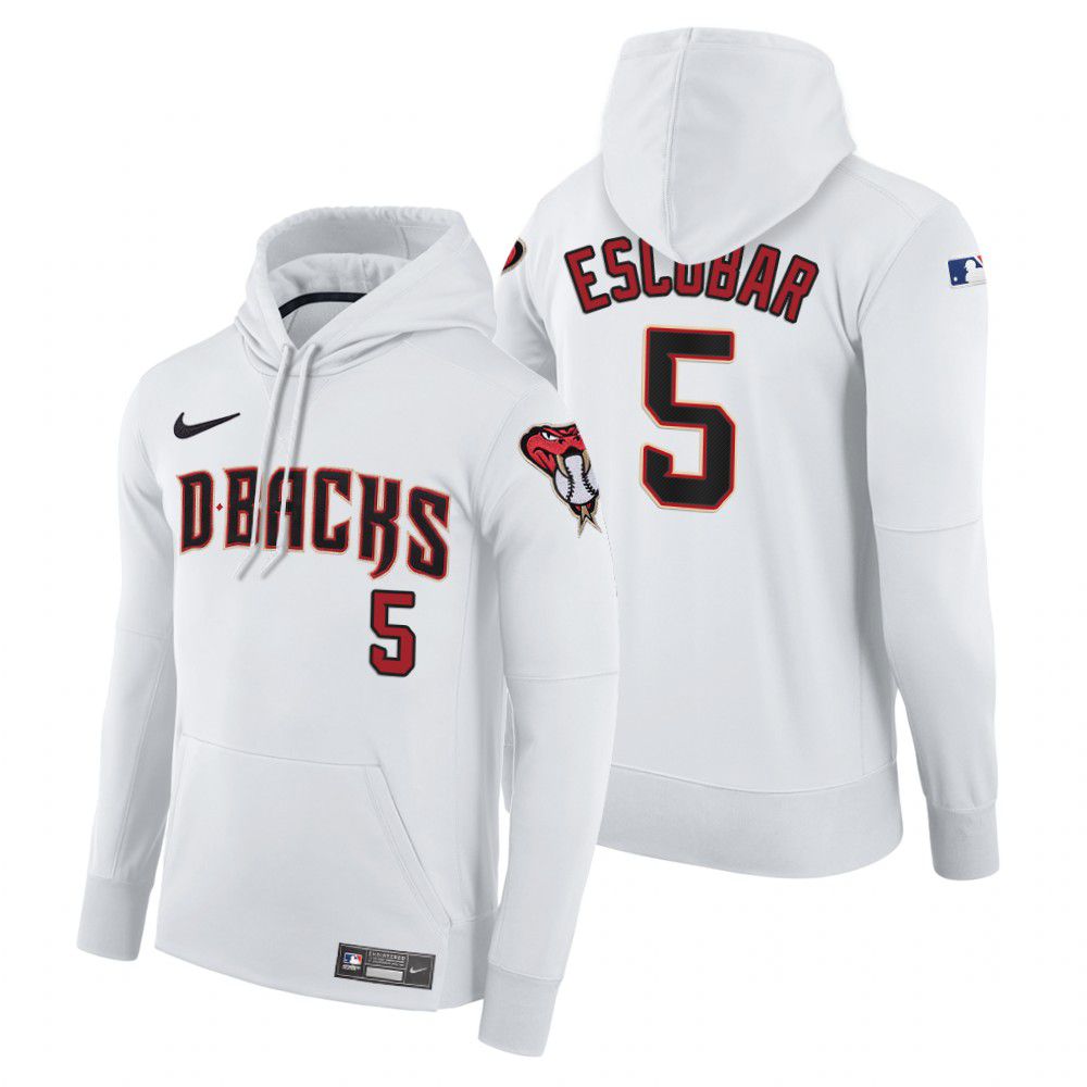 Men Arizona Diamondback #5 Escobar white home hoodie 2021 MLB Nike Jerseys->arizona diamondback->MLB Jersey